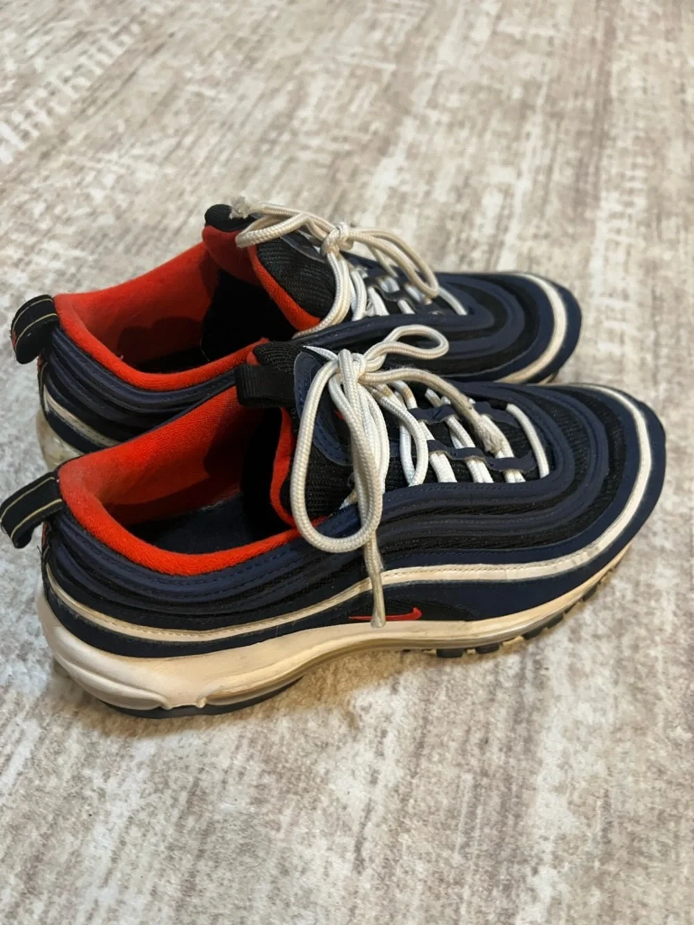 Nike Men’s Navy, White and Red Air Max 97 Sneakers
